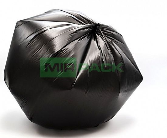  для мусора 60 литров MIRPACK особопрочные черные (ПНД, 12 мкм, в .
